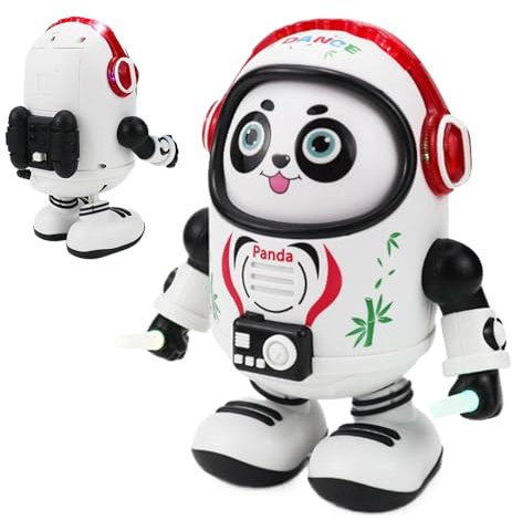 Musikleksaker - Space Panda Party Favoriter | Elektrisk leksaksrobot med dans och vandringsfunktioner - för barn, födelsedag, jul, nyår och dagis och sc