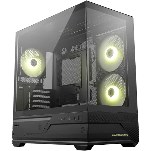 MSI MAG PANO M110R - Boîtier PC Gaming Mini Tour - Compatible avec Les GPU de 410 mm de Long, filtres à poussière Amovibles, USB Type-C 20 GB/s, Compatible Cartes mères Micro-ATX et Mini-ITX