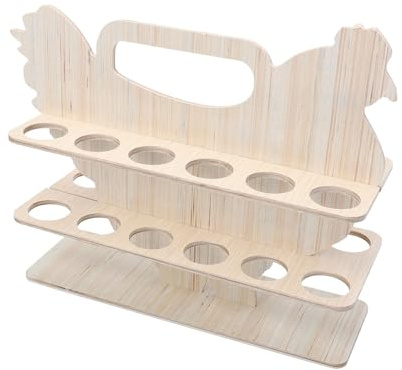 CORHAD Portauova in Legno da Banco Impilabile, Contenitore per Conservazione Uova Design Creativo, Organizer Cucina e Supporto per Uova Fresche