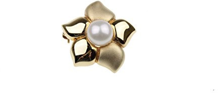 c-c Damen Brosche ZUCHTPERLE 14Karat Gelb Gold