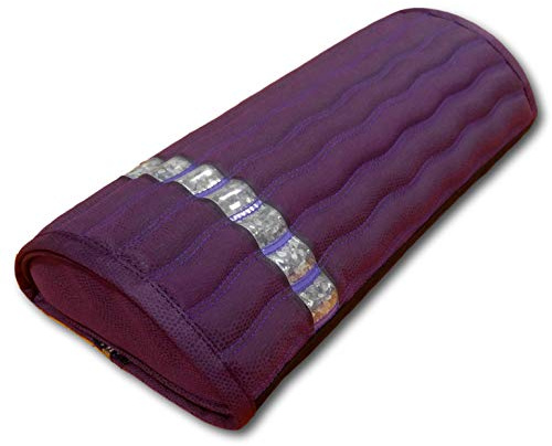EREADA Purple Infrared Amethyst Mini Pillow Bolster 16 L x 7.5 W x 3 H - Non-Electric Naturally Releases FIR Rays & Negative Ions - Detachable Pad with Natural Crystals