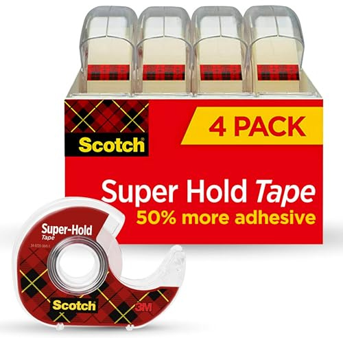 Scotch mit leistungsstarkem Klebeband, 3/10,2 x 1.651 cm, 1 Spender (198) 4 Dispensers