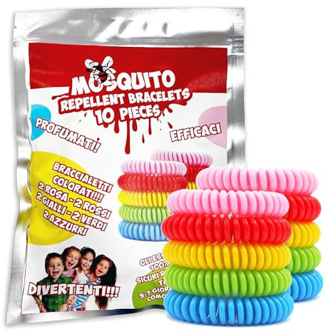 10 Braccialetti Antizanzare Naturali per Bambini Adulti – Bracciali Repellenti Zanzare con Oli Essenziali Citronella, Lavanda, Geranio – Braccialetti Anti Zanzare Regolabili, Impermeabili, Senza DEET