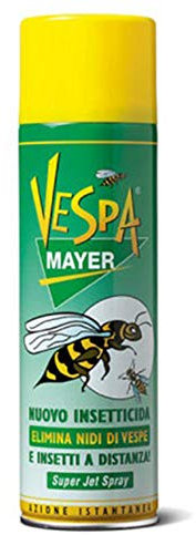 Insetticida Spray Vespe Calabroni,Insetti Volanti e Nidi VESPAMAYER 500 ml| Spray Specifico Ad Azione Immediata Con Valvola SUPER JET| Difinfestazioni Rapide Ed Accurate Per Ambienti Esterni. (1)