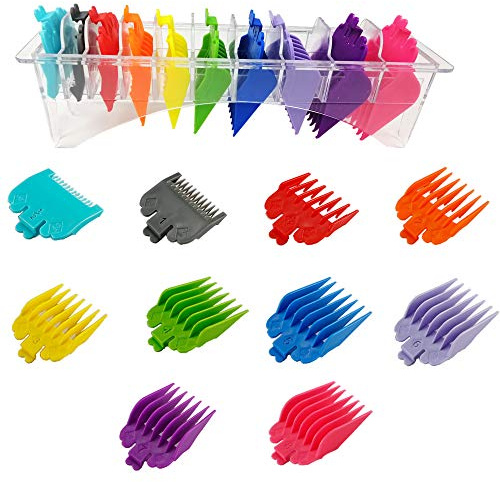 Juego de Peine Guía，10 Piezas Accesorios de Guía de Peines Guía de Peines de límite de Cortapelos， para Peine Recortador Depelo eléctrica Wahl