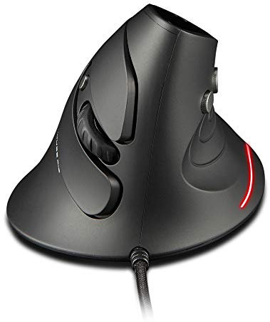 zelotes Souris Ergonomique Filaire,3200 DPI,6 Boutons,Repose-Poignet Amovible,LED,Souris Verticale Optique USB pour PC,Ordinateur Portable,Mac,Noir