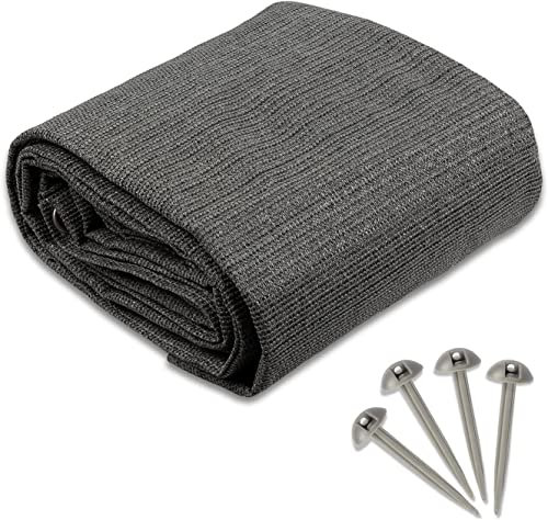 Camping Vorzeltteppich - 240 g/m² HDPE - mit Edelstahl-Ösen & 4x T-Heringe - wasserdurchlässig & atmungsaktiv - Markisenteppich Vorzeltboden Vorzelt Teppich Bodenplane Zeltteppich (2,5 x 5 m)