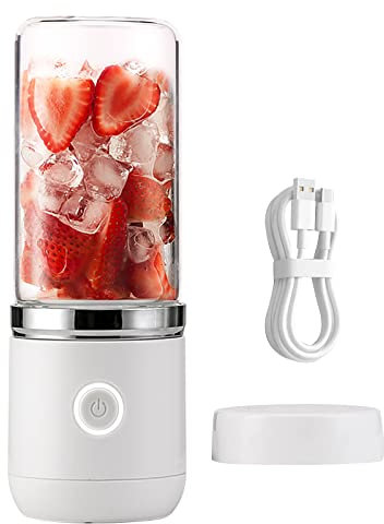 Tragbarer Mixer,USB Mini Juice Blender Smoothie Maker 350ML Wiederaufladbarer Standmixer Kleiner Mixer für Eiweiß Shaker,Babynahrung Zubereiten (Weiß)