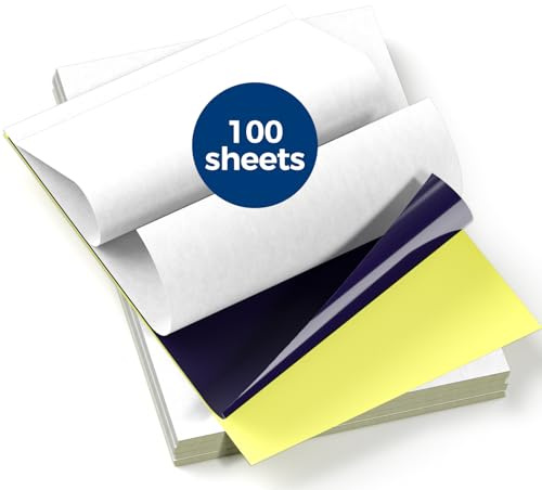 Itari Tattoo Transferpapier, Stencil Papier für Tattooing, 4 Schichten Tattoo Papier für Stencil Drucker Thermodrucker Tattoo Tattoomaschine Tattoodrucker, A4 Größe 210x297m, 100 Blätter