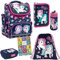 Goldkids Schulranzen Set 6er Ranzen Tornister Federmappe Turnbeutel Turnsack Brotdose Trinkflasche Aufgabenheft für die Grundschule Einhorn Unicorn Motiv