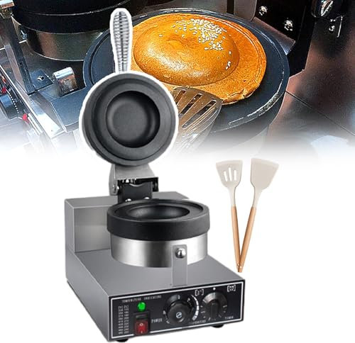 pedenencelia Ice Cream Burger Maker,Ufo Burger Maker,With 2 Silicone Spatulas,Non-Stick Coating,0~5 Minutes Timing,Hamburger Waffle Maker Sandwich Press,Household Or Commercial