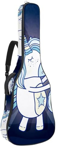 Eslifey Tasche für Akustikgitarre, Mops, verstellbarer Schultergurt, Gitarrenkoffer, Gigbag 101,6 cm, 104,4 cm, 106,7 cm, Mehrfarbig 4, 42.9x16.9x4.7 in, Taschen-Organizer