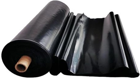 Teichfolie für Wassergärten und Fischteiche, 0,12 mm, wasserdichte Membran, schwarze Teichfolie aus HDPE, leicht zu schneiden, für Fischteiche, Bäche, Springbrunnen und Wassergärten, 2,5 x 7