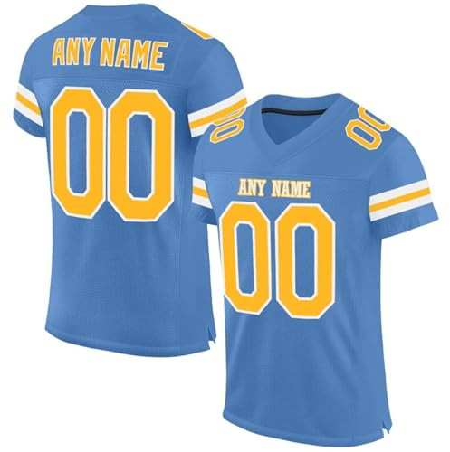 Personalised American Football Jersey Customised Rugby Jersey with Name/Number/Team Name for Men/Women/Kids Blue