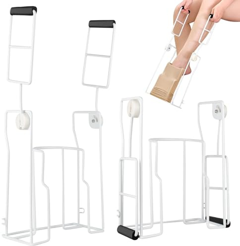 Upgraded Large Compression Sock Aid Device with Extended Handle, Compression Sock Donner Helper with Adjustable Angle, Suitable for Seniors & Cannot Bend & Arthritis & Recovering from Surgery
