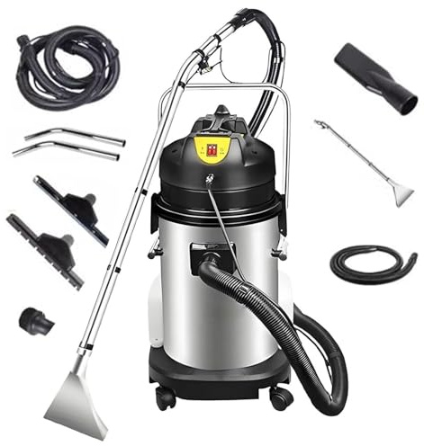 DHMYYXGS Wasserstaubsauger,Nasssauger Polsterreiniger Gerät,20L 230Mbar,Tiefenreinigung Sprühen,Edelstahltank,Für Teppiche Sofas Vorhänge Fahrzeugaufbereitung 40L