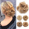 TESS Elastico Capelli Finti Chignon Capelli Veri Chignon Extension Ricci Messy Bun Hair Piece Mossi Hair Bun Updo Morbido Coda di Cavallo Tanto Volume Posticci Donna,Biondo Scuro + Biondo Sbiancato