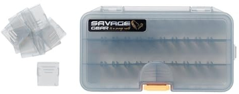 Savage Gear - Scatola per esche 2B � Tre scomparti fissi Plus regolabile � Contenitore per esche