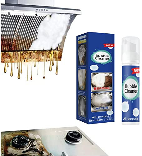 100ml Foaming Heavy Oil Stain Cleaner, Kitchen Bubble Cleaner, Kitchen All-Purpose Bubble Cleaner Grease Cleaner Foam Spray Mould Remover, Rinse-Free Cleaning Spray Cleaner (100ml)
