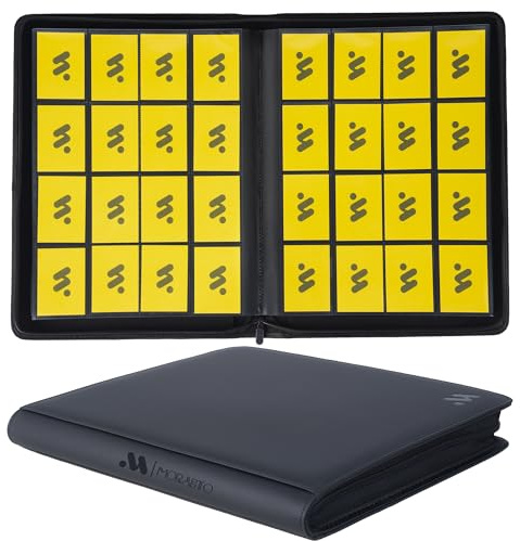 MORABTO Premium 16 Pocket Trading Card Binder,1024 Card Capacity Card Binder Ringless Design with Zipper Side Loading Trading Card Album Folder for MTG, Sports Cards & TCG - Black