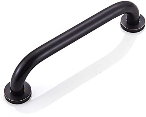 RongHuiDa Brass Bathroom Grab Bar for Elderly,Stylish Brushed Handler Accessories for Shower Toilet Bathtub,Balance Hand Rail for Wall,Handicap Disability Assist Device(Size:30cm,Color:Black)