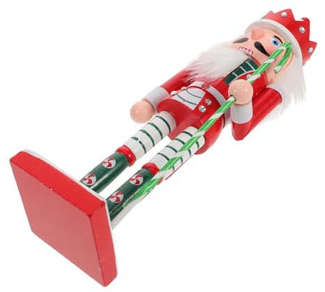 SOLUSTRE Schiaccianoci Decorativo in Legno Per Feste Di Natale Soldato Natalizio in Legno Realizzato Eccellente Lavorazione Accessorio Fotografico Creativo e Carino
