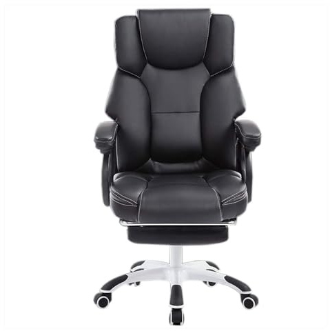 HTERWQEA Silla ejecutiva ergonómica Oficina con reposapiés, Moderna y Lujosa Silla Cuero for Jefe, cómoda Silla giratoria for transmisión en Deportes electrónicos en casa y Dormitorio.
