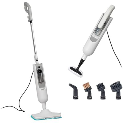 LOKLNEYK Limpiador a Vapor eléctrico Multifuncional de 1500 W con Kit Multiusos, Compatible con Suelos, sofás y Superficies del hogar.