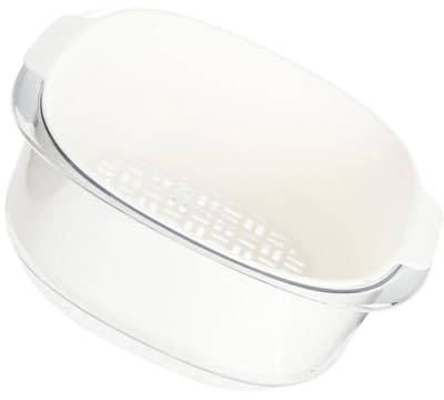 VERDANVERSE Cesta Doble Capa para Escurrir Frutas y Verduras Filtro de Cocina Resistente y Seguro Soporte de Almacenamiento de Alimentos Herramienta de Lavado Doméstica Color Blanco Leche