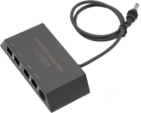 TIKATARER 4 Port Gigabit Ethernet Adapter, Plug and Play No Drivers Required Stable Wired Connection Network Switch Fits RVs Homes Small Offices