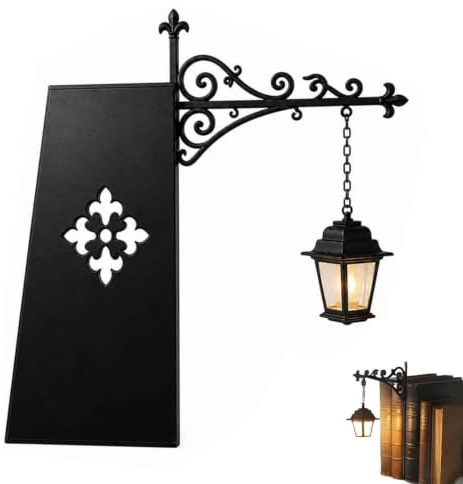 Bokhyllalampa för Bibliotek Dekorativ Vintage LED Lyktlampa | Bokhyllans dekorativa Belysning och Dekoration Passar för Bordsyta, Studierum, Skola, Vardagsrum, Badrum, Bokskåp och