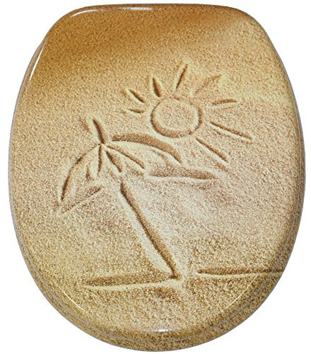 Sanilo WC Sitz mit Absenkautomatik, hochwertiger Toilettendeckel, einfache Montage, stabile Scharniere, Sunshine