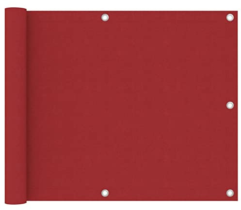 vidaXL Balkon Sichtschutz Bespannung Terrasse Windschutz Sonnenschutz Balkonbespannung Balkonverkleidung Rot 75x400cm Oxford-Gewebe