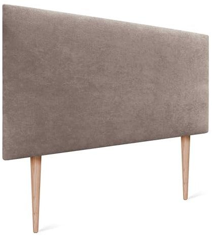DHOME Kopfteil aus Kunstlederoder Stoff AQUALINE Glatt mit Beinen Kopfteil gepolstert Luxusbett Kopfteil (Stoff Erde 90cm Mit Füßen (Betten 70/80/90))
