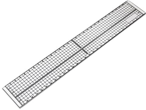 Schneide-Lineal mit Metallkante, 30 cm lang, 5 cm breit, transparent mit Messraster