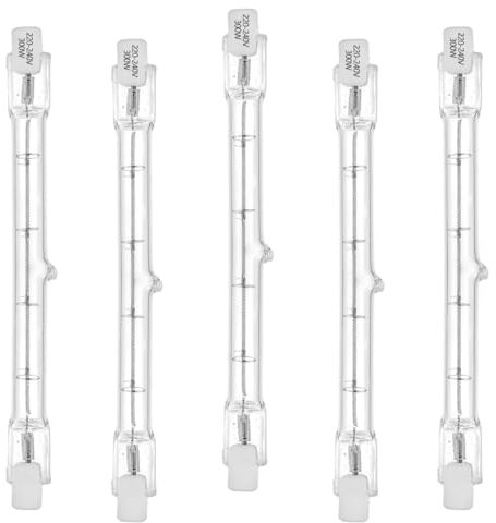 Dimmbare R7S Halogenlampe 118mm, 230W=300W, 230V 4650LM warmweiß T3 J118 linearer Halogenstrahler, verwendet für Landschaftsbeleuchtung, Sicherheit und Straßenbeleuchtung (5 Stück)