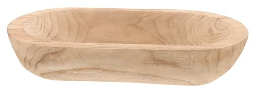 Cabilock Cuenco Decorativo De Madera para Amasar Pequeño Rústico Natural Multifuncional para Cocina y Centro De Mesa Versátil para Decoración del Hogar