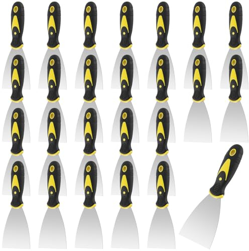 SEHOI 25 coltelli da stucco da 7,6 cm, coltelli in acciaio inox, raschietti in metallo per finitura cartongesso, raschiatura intonaco, decalcomanie carta da parati