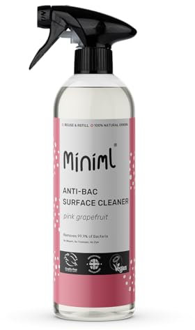Miniml Eco Antibacterial Surface Cleaner Spray 750ml – Grapefruit Scented Multi-Purpose Disinfectant, Natural Plant-Based, Vegan & Cruelty-Free Anti-Bac Cleaning Formula