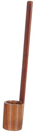 LIFKOME Handheld Wooden Wine Ladle Spoon Vintage Style Bamboo Wine Scoop for Household Serving Honey Oil Ladle