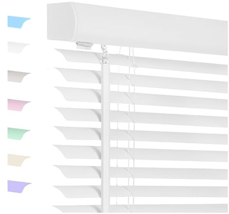 Persiana Veneciana De Aluminio 60/70/80/90/100/105/110/115/120/125/130/140/150cm, Lamas De 2.5cm Cortinas De Privacidad De Interiores Para Cocina/Oficina/baño, Personalizable(Blanca,Ancho 125 x Alto 1