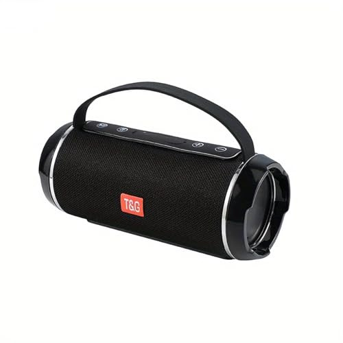 T&G Enceinte Bluetooth Portable Noire, Haut-Parleur sans Fil Étanche IPX4 avec Basses Puissantes, 30H d’Autonomie, Bluetooth 5.3, Idéal pour Maison, Voyage et Extérieur