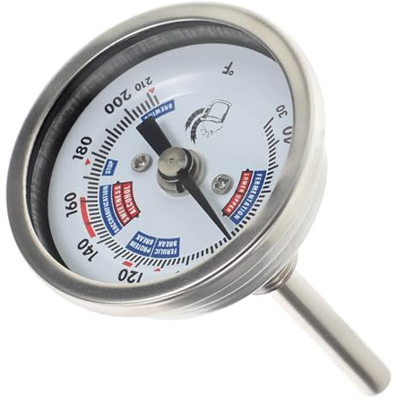 Parliky Termometro Vino in Acciaio Resistente Bimetallica per Fermentazione e Vinificazione Lettura e Precisa Facile Installazione con per Homebrewing e Cantina