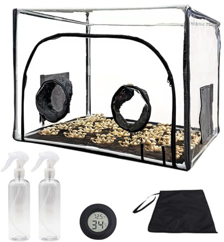 Kensbro Still Air Box, bärbar mushroom Grow Kit, PVC-svamptillväxtset med 2 armportar, hopfällbart svampodlingstält för hemforskare, mångsidig odling för trädgårdsskötsel