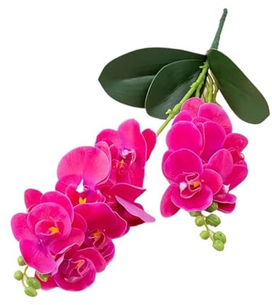 TRRYUIP Konstgjord Orkidé Orkidé Blomma Konstgjord Fjäril 9 Huvuden, 90 cm, med Självhäftande Tejp, Heminredning, Vardagsrum Placering (Rose Red)