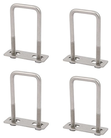 sourcing map 4 Stück Bügelschraube M6 x 30 x 75mm Quadratrohrschelle U Bolzen Quadratische U Bügel mit Gewinde 304 Edelstahl U Schrauben mit Mutter Platte für Auto Rohr Abschleppen Befestigung