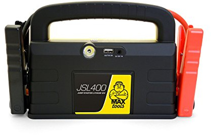 MAXTOOLS JSL400, professioneller 2400-A-Lithium-Notstarter für große 12 V Diesel- und Benzinfahrzeuge, leistungsstarker und sicherer 12-V-Booster, Powerbank mit USB und Starthilfekabel, 800A
