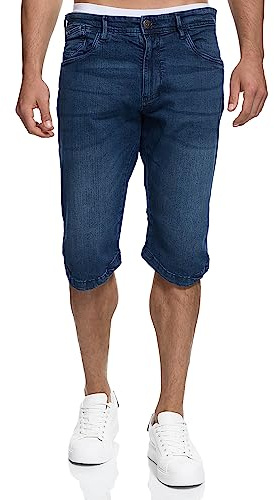 Indicode Hommes Jaspar Jeans Shorts | Pantalon Court en Jean à 5 Poches
