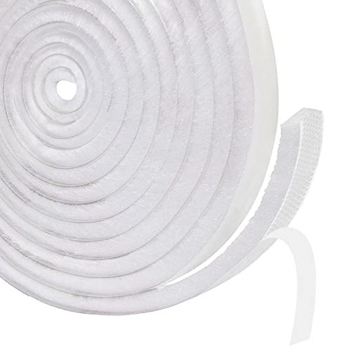 Junta de Cepillo Autoadhesiva,9mm(B) x 5mm(D) x6M(L) Tira de Sellado de Gasa para Burlete, Utilizada para Aislar Puertas Correderas y Alféizar de