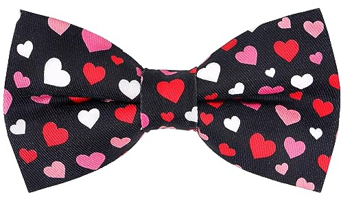 OCIA Cotton Cute Pattern Pre-tied Bow Tie Adjustable Bowties for Adult & Children (Hearts)